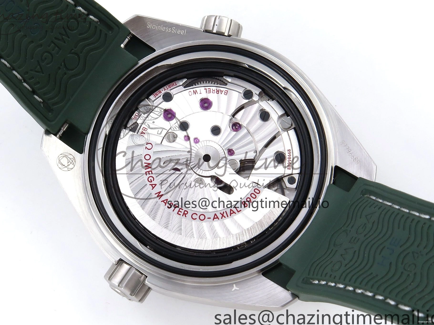 0513 Planet Ocean 43.5mm SS VSF 1:1 Best Edition Green Bezel White Dial on Green Rubber Strap A8900 Super Clone Unisex 7713